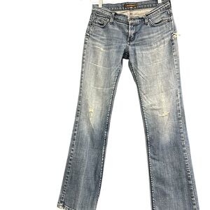 James Jeans Y2K sz. 27 vintage jeans in GUC Blue Boot Cut/Flair Distressed Denim